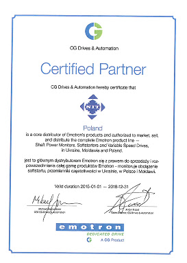 Certifikat NIT 2015 Emotron